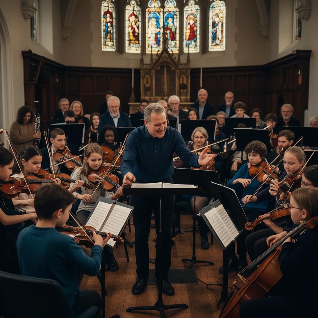Accolade chamber orchestra rehearsing together